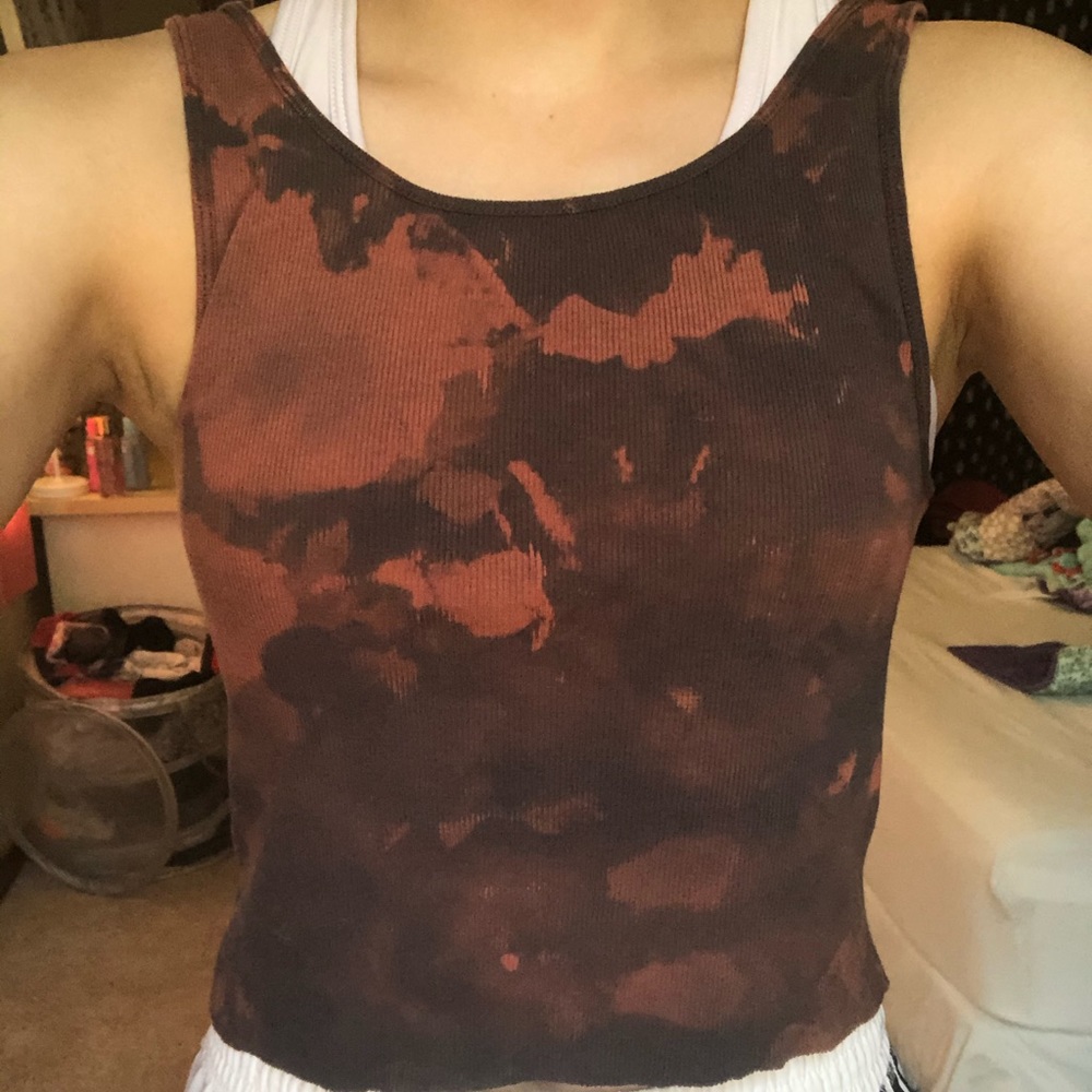 Bleach dyed cropped tank